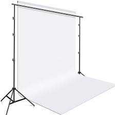 Photography Accessories Backdrop Photo Light Studio Muslin Background Stand Backdrop Support System Kit (Stand with Curtain, White)