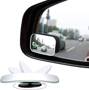 Sarte 3R Original Blind Spot Mirror, HD Glass Convex Lens Frameless Adjustable 360 Degree Wide Angle for All Car (2 PCS, Rectangle)