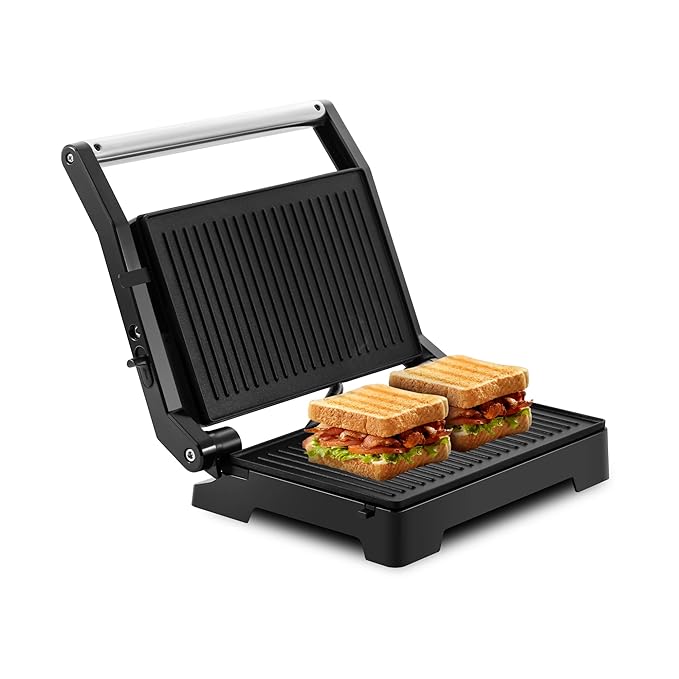 Wipro Vesta Grill 1000 Watt Sandwich Maker|Standard Size |Dual function-SW Maker&Griller|Non stick-BPA&PTFE Free
