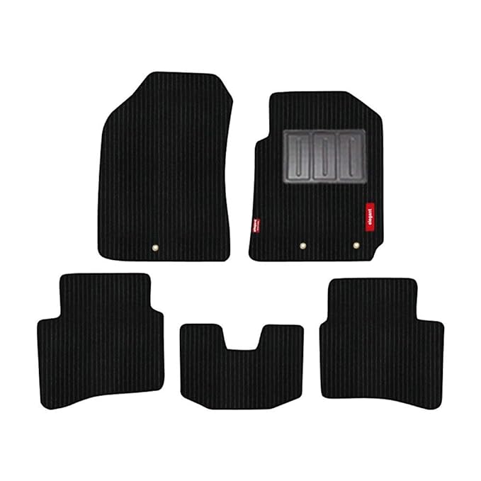 Elegant Cord Black Custom Fit Car Mat Compatible with Hyundai I10 Grand, Polypropylene