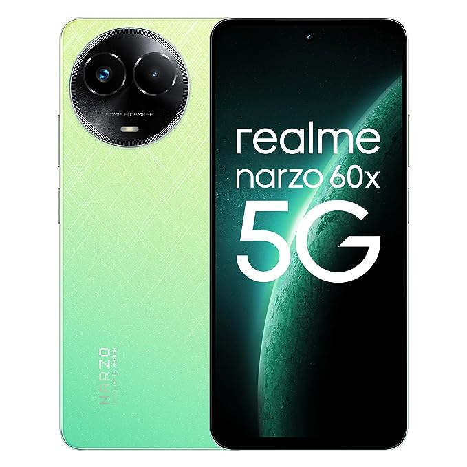 realme narzo 60X 5G（Stellar Green, 4GB, 128GB Storage） Up to 2TB External Memory