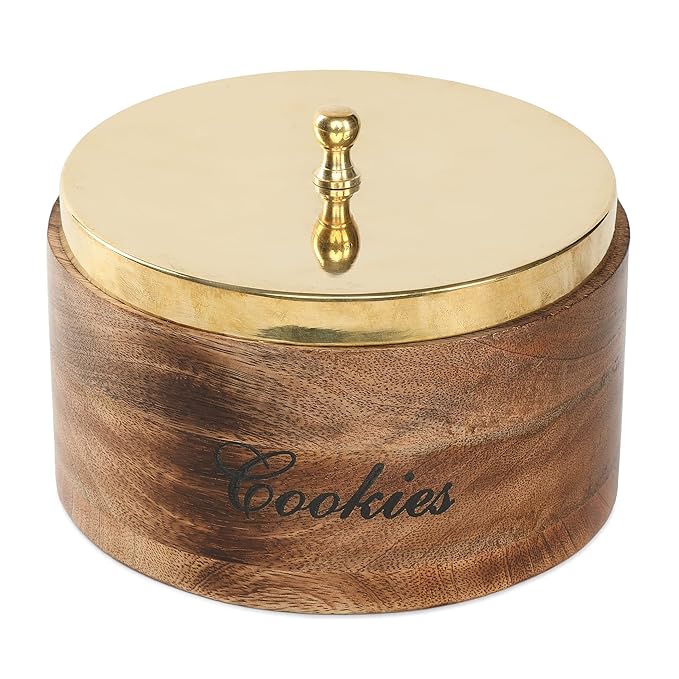 anantam homes Decorative Quoted Mango Wood Airtight with Lids Food Storage Container