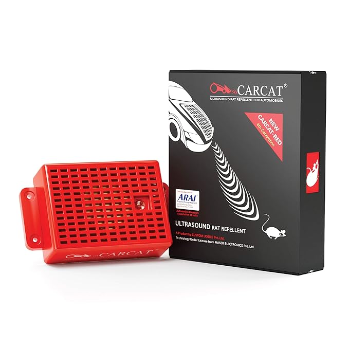 CARCAT Ultrasound Rat Repellent for Automobiles – 4th Gen car rat repellent – CARCAT-RED