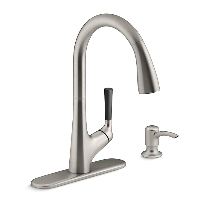 Kohler Malleco Pulldown Sink Tap for Kitchen – Minimum pressure required 2 bar – Vibrant Stainless Finish