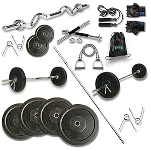 FIRE FITNESS home gym equipment(20kg rubber plates weight combo