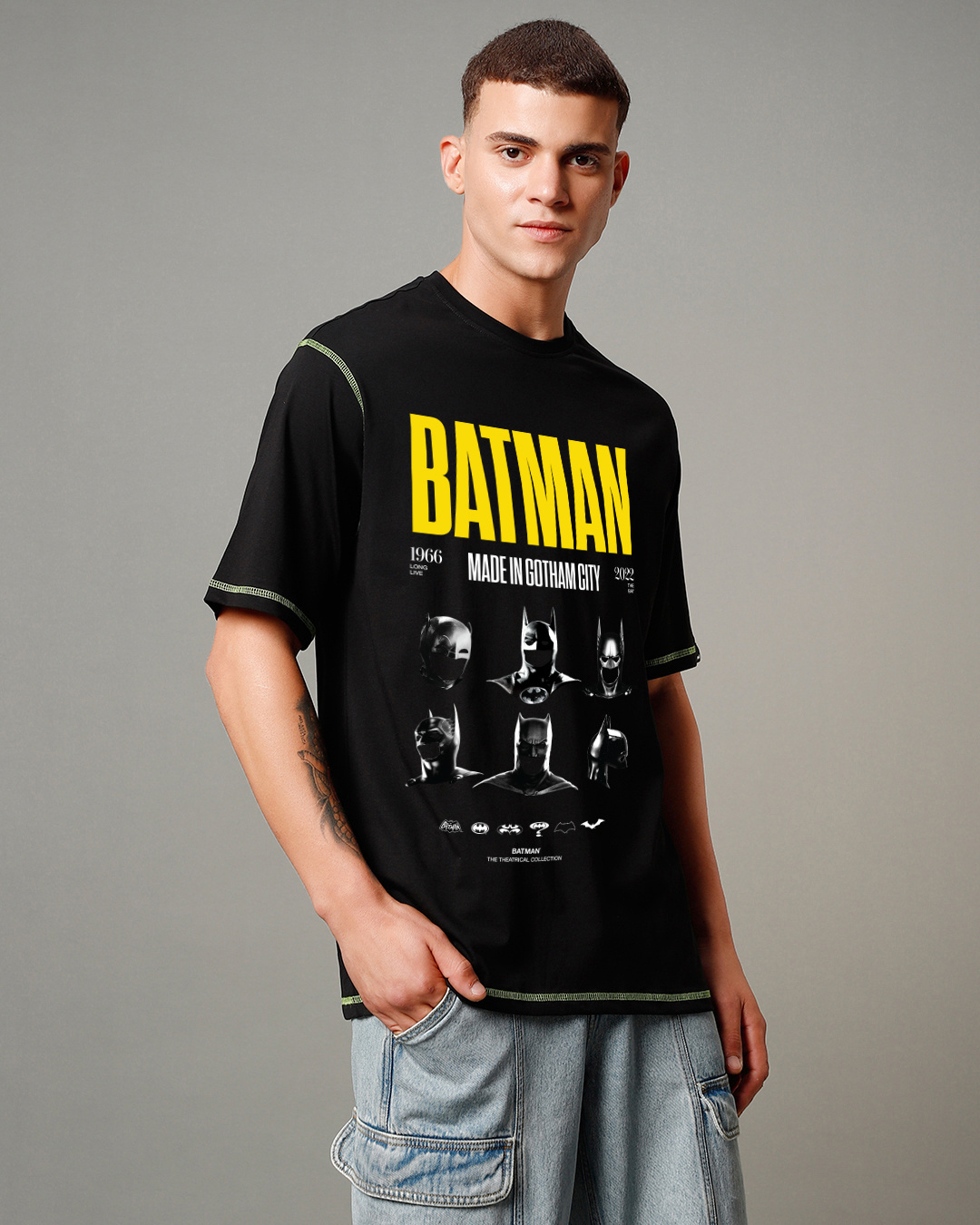 Men’s Black Bat Legacy Graphic Printed Oversized T-shirt