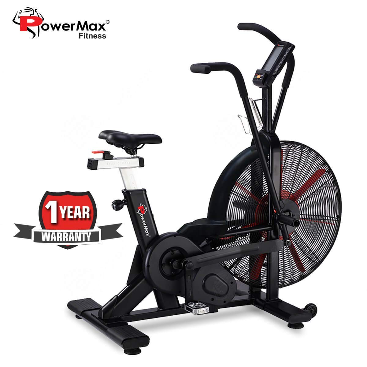 PowerMax BA-2500C Commercial Air Bike Exercise Cycle with Moving Handle Free Installation
