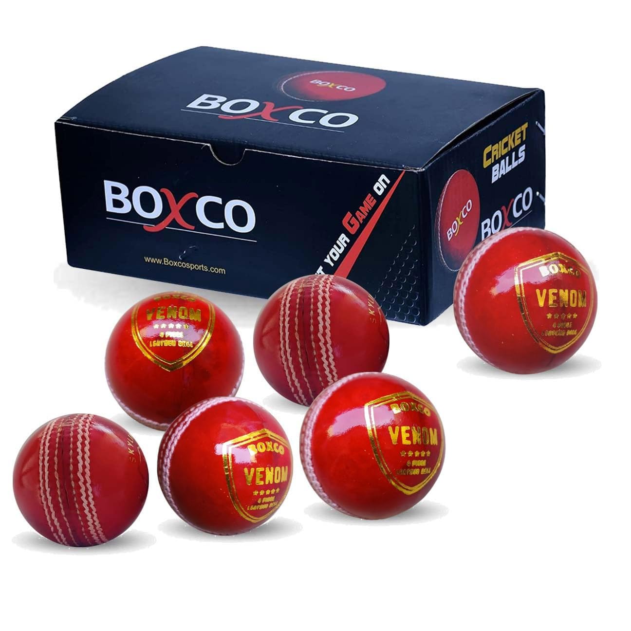 BOXCO Hand Made Cricket Leather Ball for Club, T20, One Day