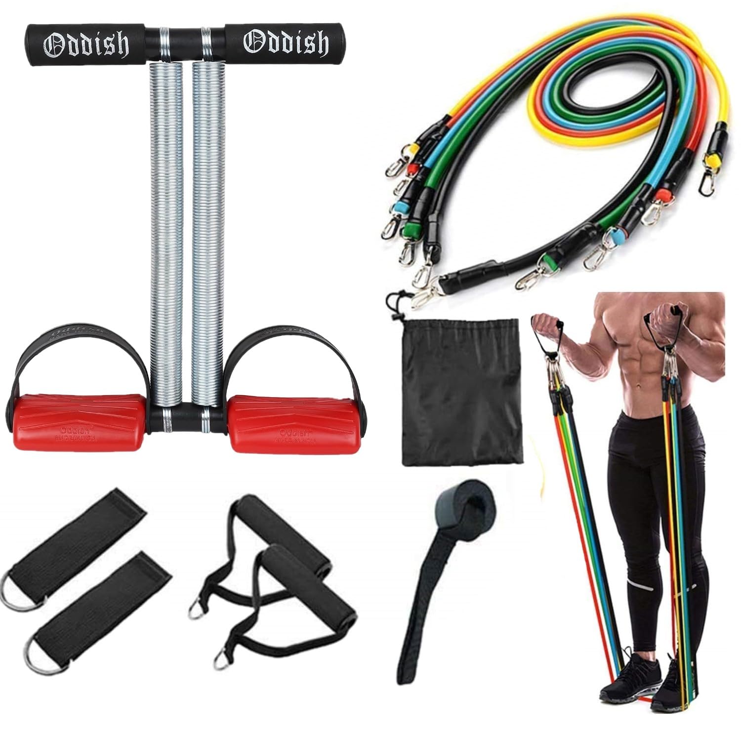 ODDISH; way to fitness 11 in 1 Resistance Bands/Toning Tube Double and Single/Tummy Trimmer