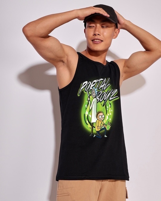 Men’s Black Portal Boyz Graphic Printed Vest