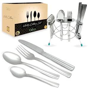 Oohm Stainless Steel Cutlery Set for Dining Table | Home Accessories All Items- Combo Pack of 25