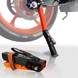 Grand Pitstop Moto Jack for Bike Adjustable, Chain Cleaning and Lubrication, Puncture Check for Double Sided swingarm