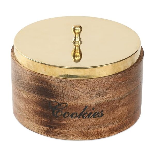 anantam homes Decorative Quoted Mango Wood Airtight Storage Container