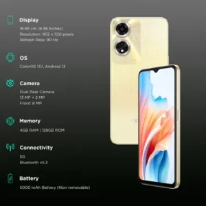 oppo A59 5G (4GB RAM, 128GB, Silk Gold)