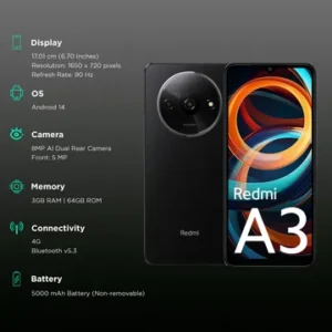 Redmi A3 (3GB RAM, 64GB, Midnight Black)
