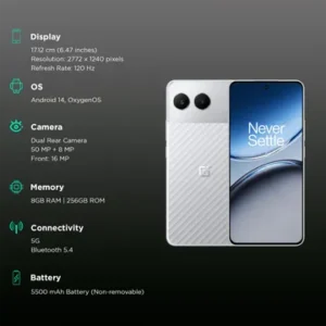 OnePlus Nord 4 5G (8GB RAM, 256GB, Mercurial Silver)