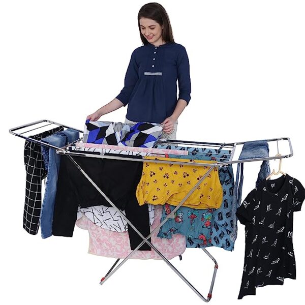 Stainless Steel Foldable Cloth Dryer Stand Double Rack Cloth Stands