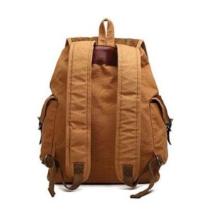 Laptop Classical Leather Canvas Military Backpack