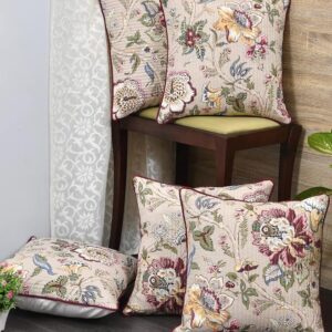 Clasiko Cushion Covers Set of 5 Beige Multicolor