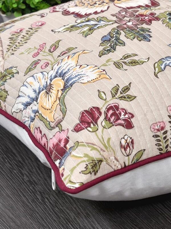 Clasiko Cushion Covers Set of 5 Beige Multicolor