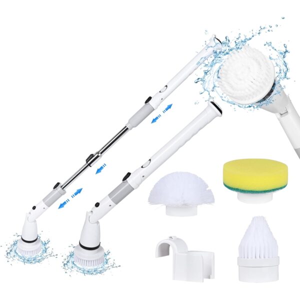 Brush Electric Spin Scrubber 360 Cordless Power Scrubber with 4 Replaceable Brush