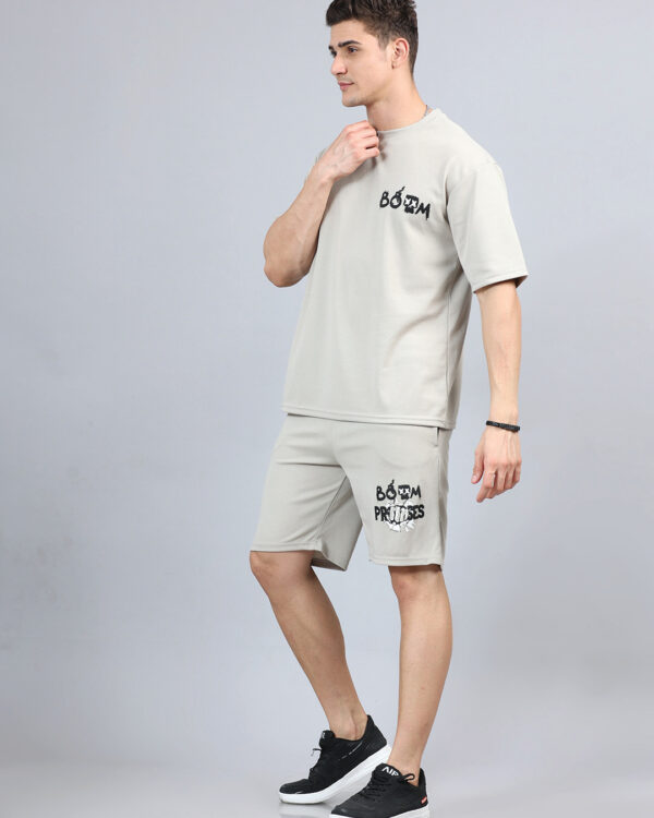 Grey Boom Graphic Printed Oversized Co-ordinates