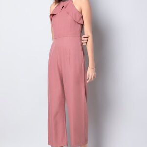 Pink Embellished Halter Jumpsuit