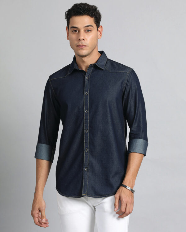 Dark Blue Denim Shirt