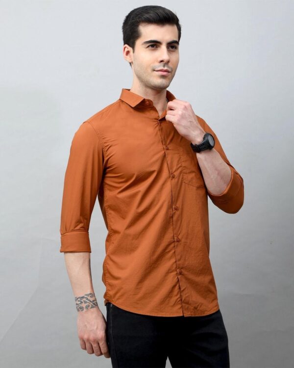 Men's Brown Slim Fit Shirt