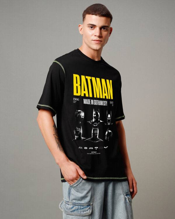 Men's Black Bat Legacy Graphic Printed Oversized T-shirt