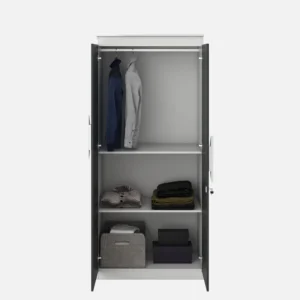 Alton 2 Door Wardrobe In Frosty White & Grey Finish