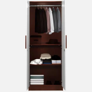 Jaguar 2 Door Wardrobe In White Colour With Locker