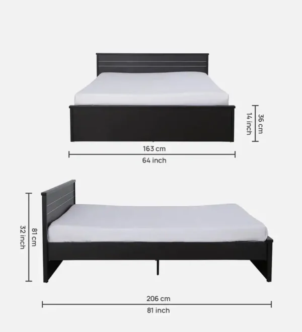 Kosmo Carnival Queen Size Bed in Natural Wenge Finish