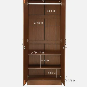 Massif 2 Door Wardrobe With Mirror in Urban Walnut Finish