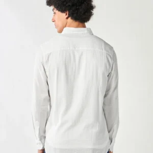 Men's White Textured Shirt