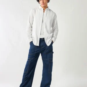 Men's White Textured Shirt