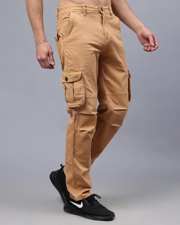 TRIBE'S Men's Brown Cargo Jeans