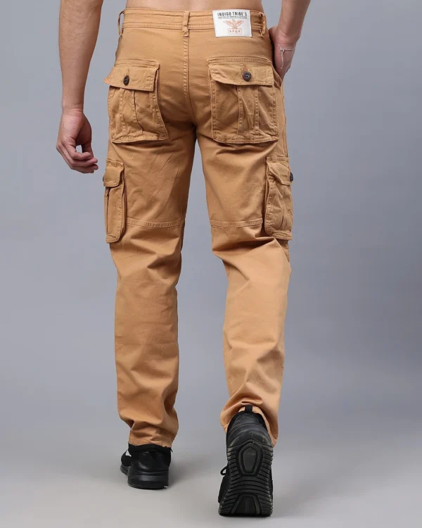 TRIBE'S Men's Brown Cargo Jeans