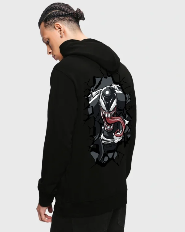 Black Venom Street Graphic Printed Hoodies