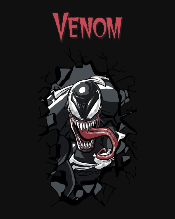 Black Venom Street Graphic Printed Hoodies
