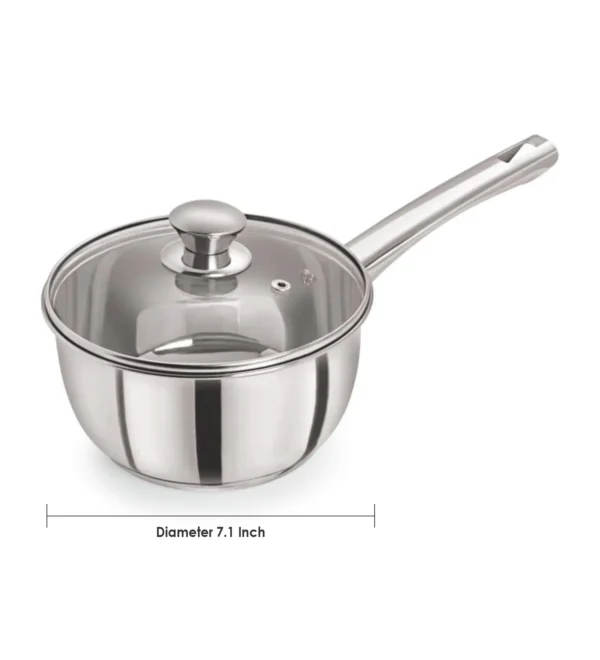 2.2 Ltrs Induction Base Stainless Steel with Glass Lid