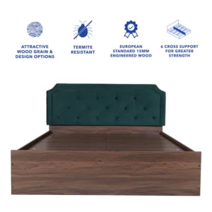 Sakiko Queen Size Upholstered Bed With Box Storage