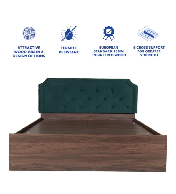 Sakiko Queen Size Upholstered Bed With Box Storage