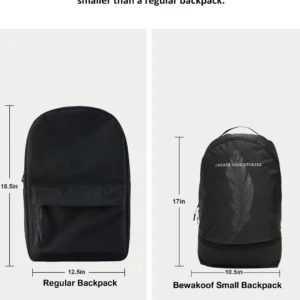 Unisex Black Printed Small Backpack