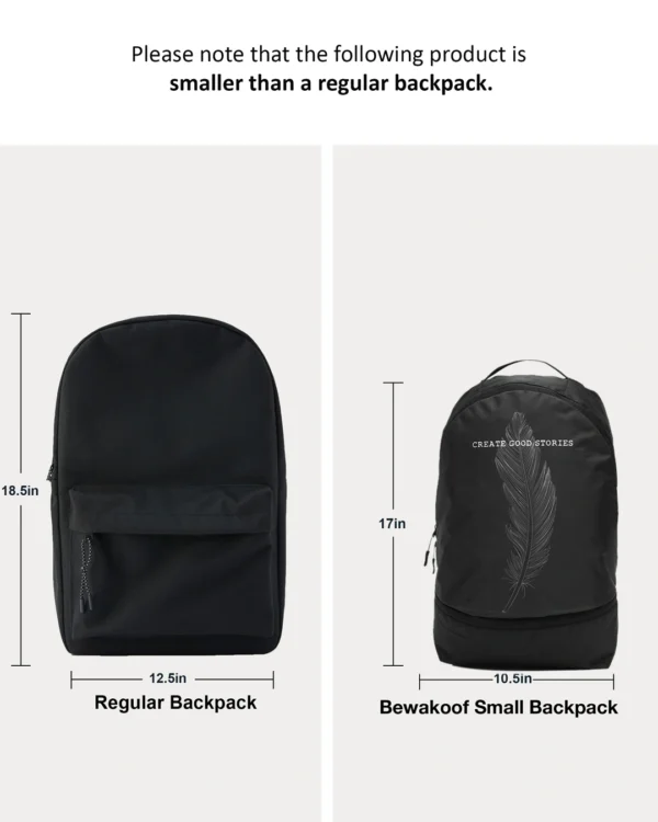 Black Printed Small Backpack