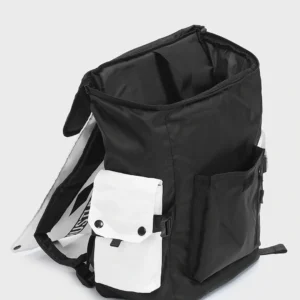 Unisex Black Hustle Printed Backpack