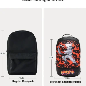 Black Naruto Scroll Printed Small Backpack