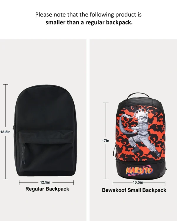 Black Naruto Scroll Printed Small Backpack