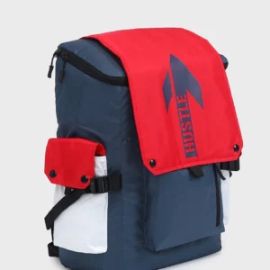 Unisex Red & Blue Hustle Printed Backpack