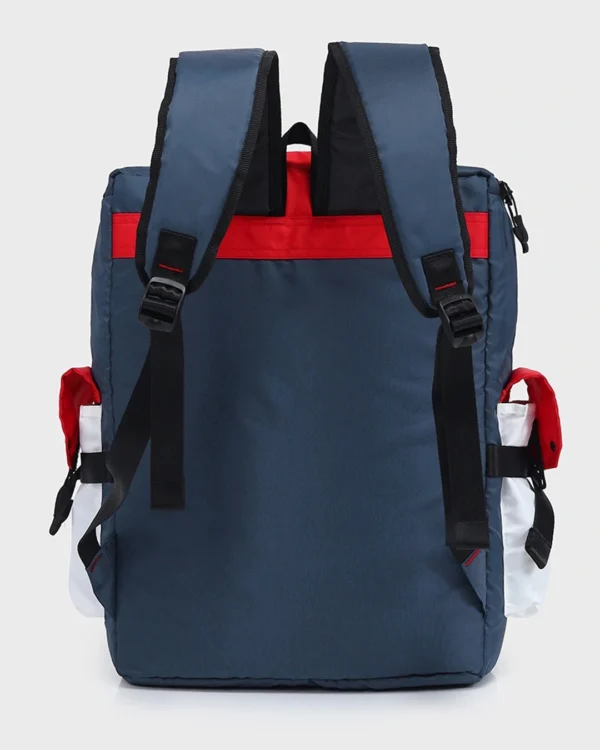 Unisex Red & Blue Hustle Printed Backpack